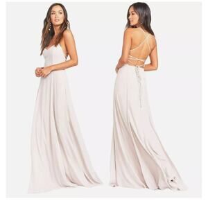 SHOW ME YOUR MUMU Light Blush Pink Godshaw Goddess Gown Size Extra Small